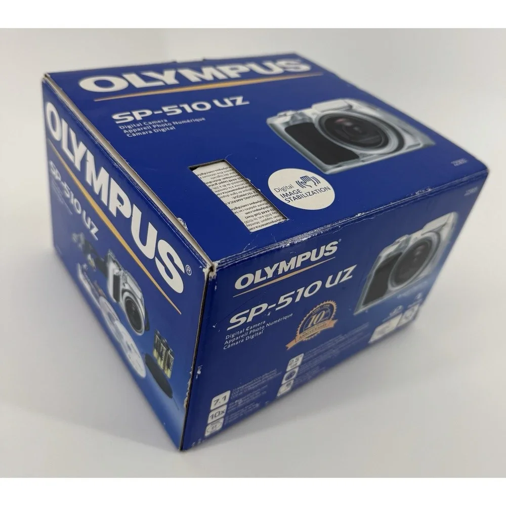 Olympus SP-510 UZ 10X Zoom 7.1MP Digital Camera Silver With Box Tested & Working